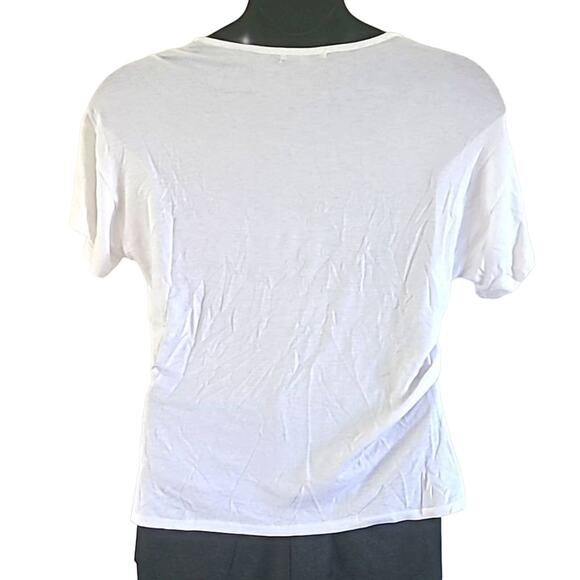 Excellent Red Haute Women’s White Embroidered Short Sleeve Blouse – Size Large - Picture 8 of 8